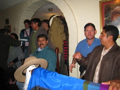Pastor Lisandro visits on the final night at our house