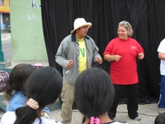 Eduardo and Annette having fun with the kids
