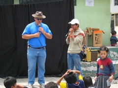 Chris sharing the gospel through David