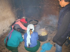 They still cook over open fires at Betania church in Chambitola